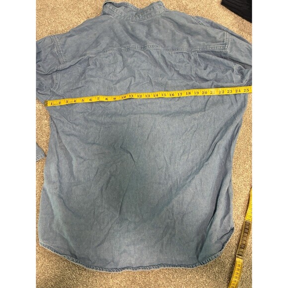 Longaberger Baskets Sunflower Bee Embroidered Denim Shirt XL Vintage 100% Cotton - Picture 8 of 8